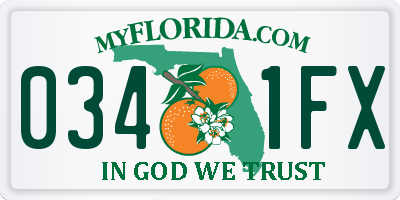 FL license plate 0341FX