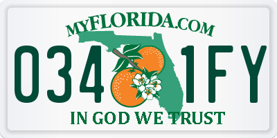 FL license plate 0341FY