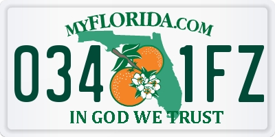 FL license plate 0341FZ