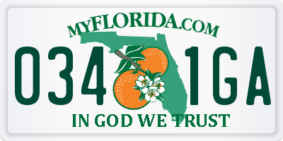FL license plate 0341GA