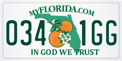 FL license plate 0341GG