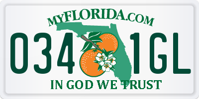 FL license plate 0341GL