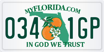 FL license plate 0341GP
