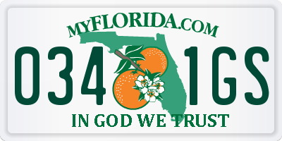 FL license plate 0341GS