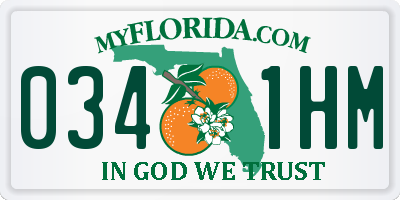 FL license plate 0341HM
