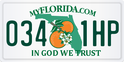 FL license plate 0341HP