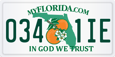 FL license plate 0341IE