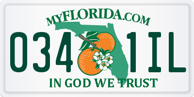 FL license plate 0341IL