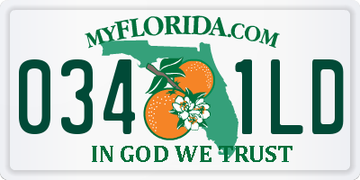 FL license plate 0341LD