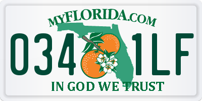 FL license plate 0341LF