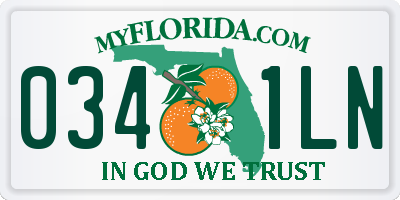 FL license plate 0341LN