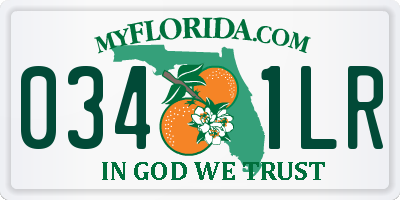 FL license plate 0341LR