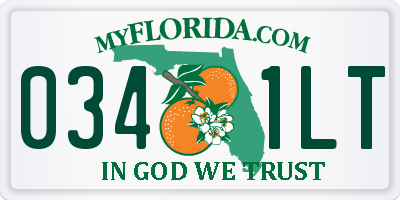 FL license plate 0341LT