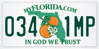 FL license plate 0341MP
