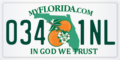 FL license plate 0341NL
