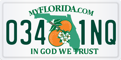FL license plate 0341NQ