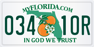 FL license plate 0341OR