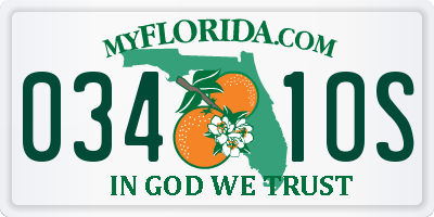 FL license plate 0341OS