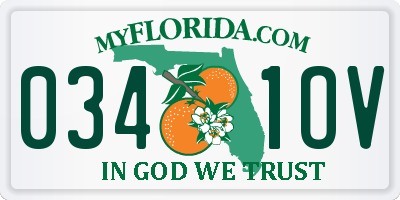 FL license plate 0341OV