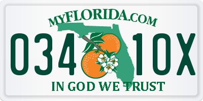 FL license plate 0341OX