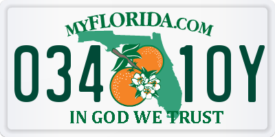 FL license plate 0341OY