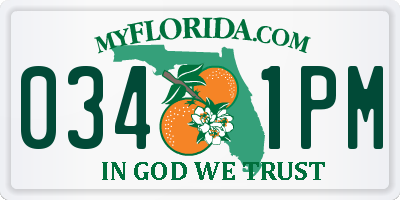 FL license plate 0341PM