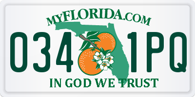 FL license plate 0341PQ