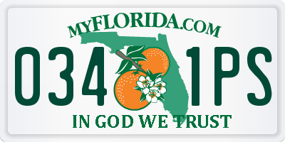 FL license plate 0341PS