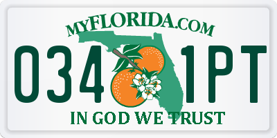 FL license plate 0341PT