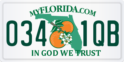 FL license plate 0341QB