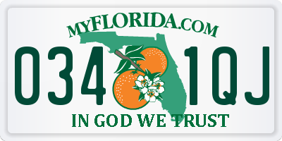 FL license plate 0341QJ