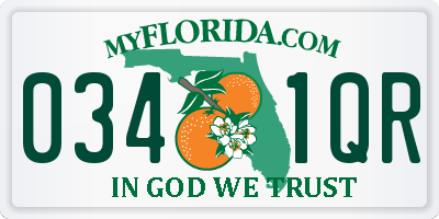 FL license plate 0341QR