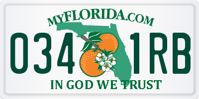 FL license plate 0341RB
