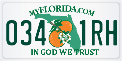 FL license plate 0341RH