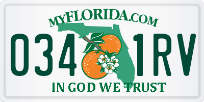 FL license plate 0341RV