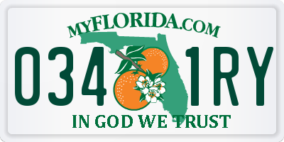 FL license plate 0341RY