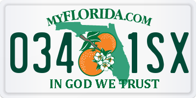 FL license plate 0341SX