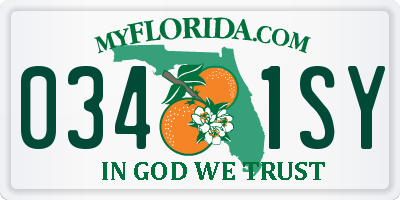 FL license plate 0341SY