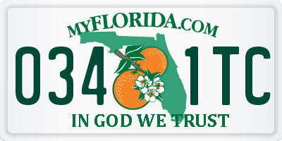 FL license plate 0341TC