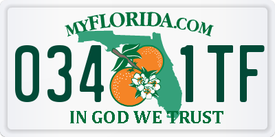 FL license plate 0341TF