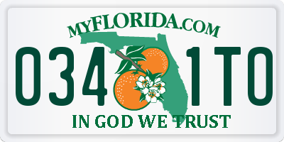 FL license plate 0341TO
