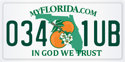 FL license plate 0341UB