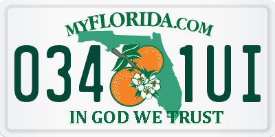 FL license plate 0341UI