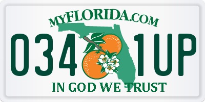 FL license plate 0341UP