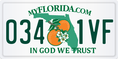 FL license plate 0341VF