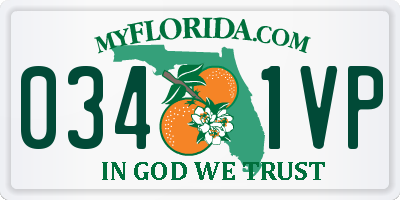 FL license plate 0341VP