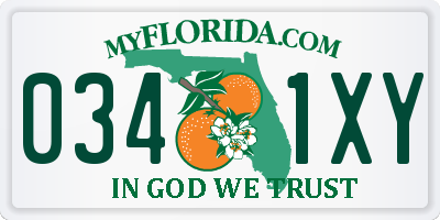 FL license plate 0341XY