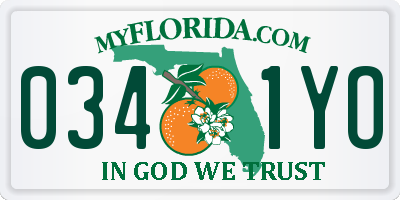 FL license plate 0341YO