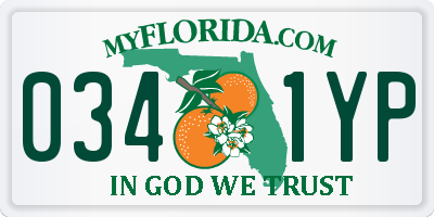 FL license plate 0341YP