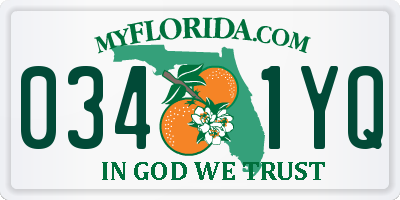 FL license plate 0341YQ